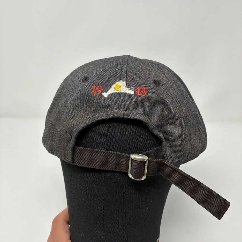 Artcliff Diner Martha's Vineyard Hat Cap Washed Black Embroidered 1943 Fried Egg